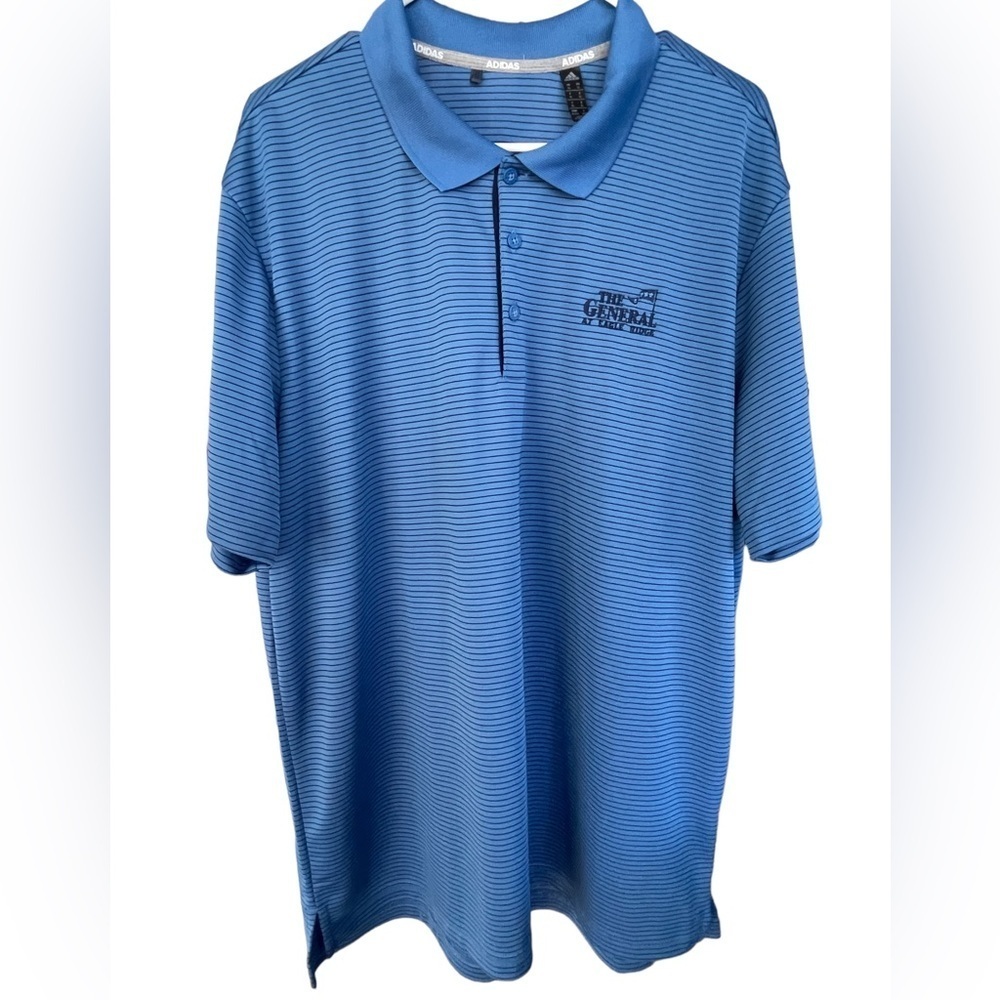 🔥⛳️COOL Adidas blue/navy mens golf shirt size XL.  Great detailing - like new!